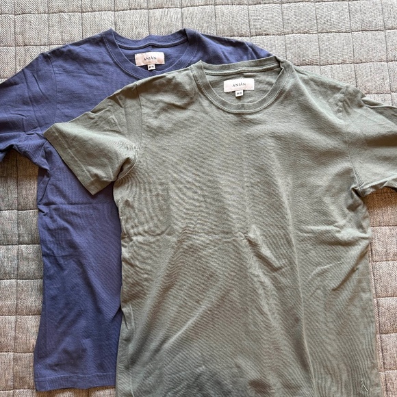 ANIÁN The Circular Tee Shirt Heavy Weight (Lot of 2 - shades of blue) - Men's M - Picture 1 of 3